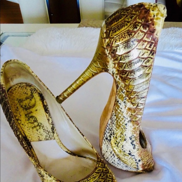 Christian Dior piton printed heels size 8 - Picture 2 of 5